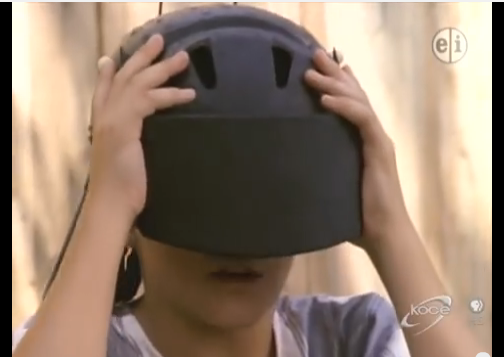 Joe wears this helmet to watch what Wishbone is filming, but he essentially acts like it is Oculus Rift. 